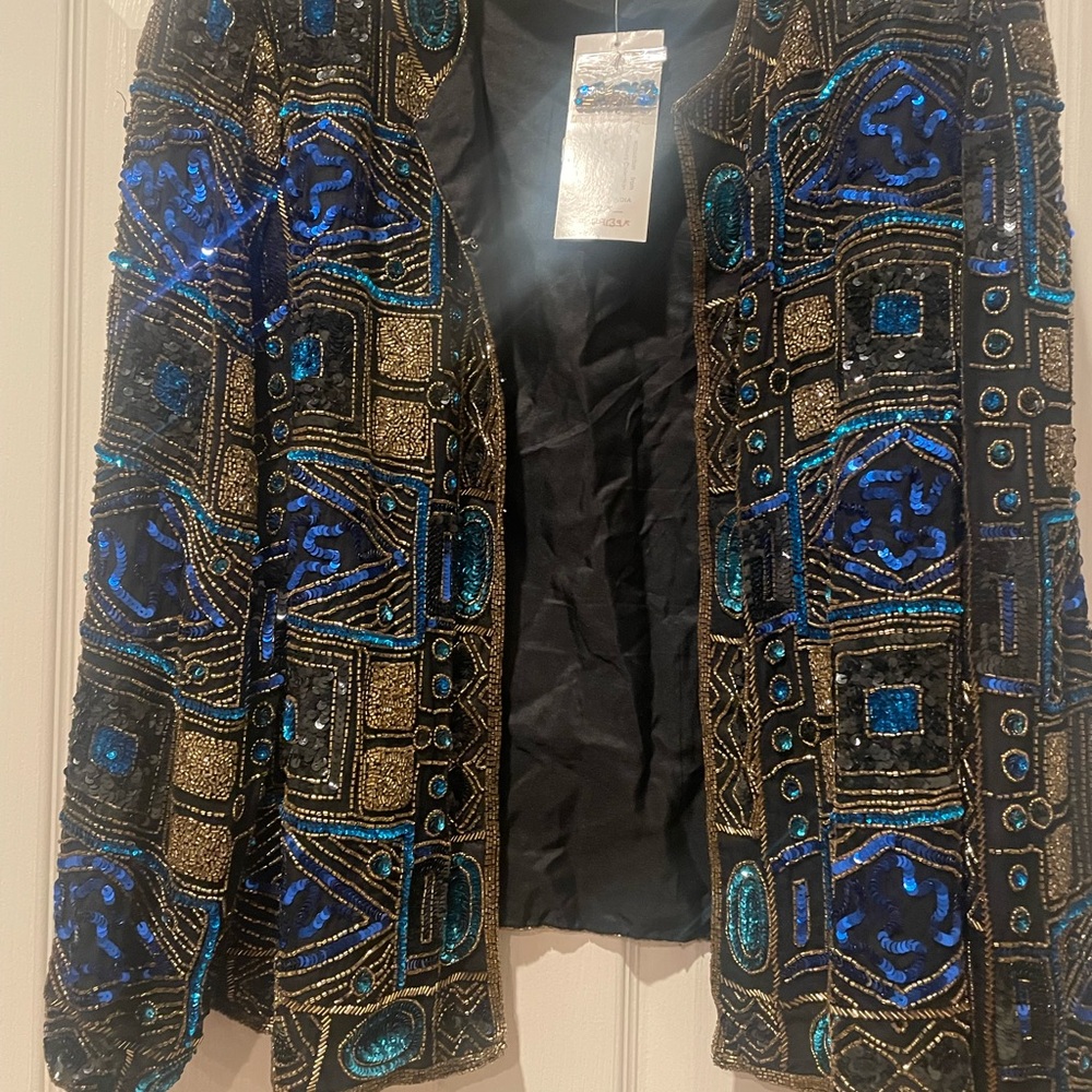 Vintage Sequin Embellished Jacket - size 2X